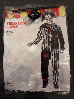 Spirit Freakshow Clown Costume - Black, White & Red